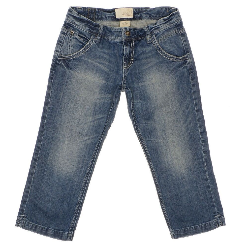 Maurices Jeans Juniors Size 1/2 Crop Capri Blue Cotton Denim Measures 28 x 20.5